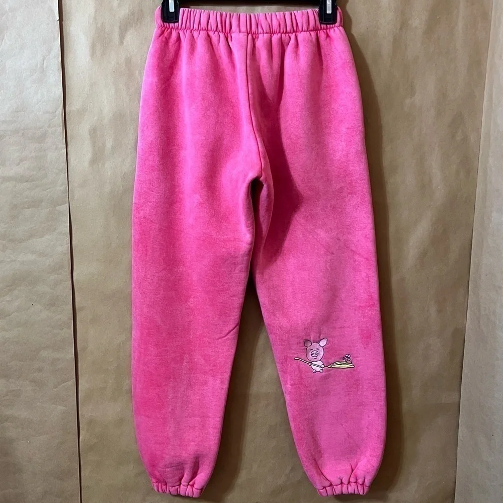 Natasha Zinko Sweat Set Embroidered Pig Elephant Sweatshirt Joggers Pink Size XS - Picture 13 of 16